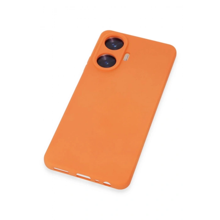 Realme C55 Kılıf Nano içi Kadife Silikon - Turuncu