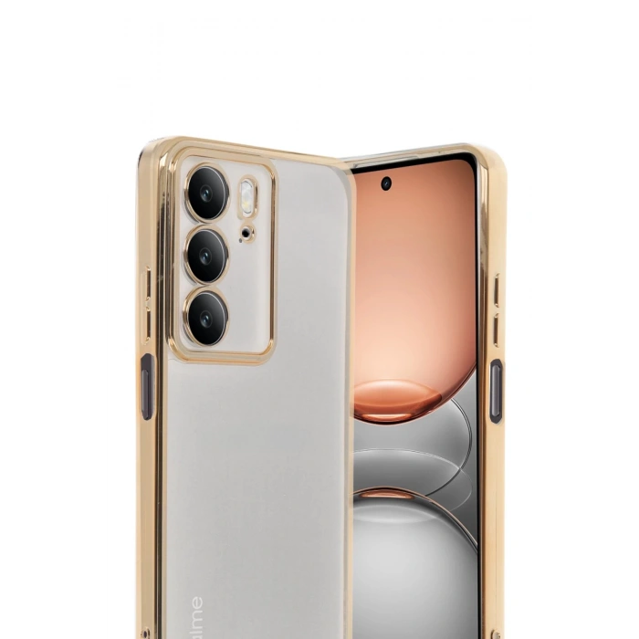 Realme C75 4G Kılıf Lensli Silikon - Gold