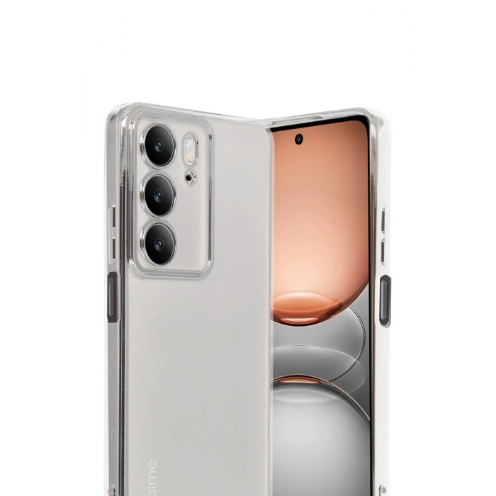 Realme C75 4G Kılıf Lensli Silikon - Gümüş