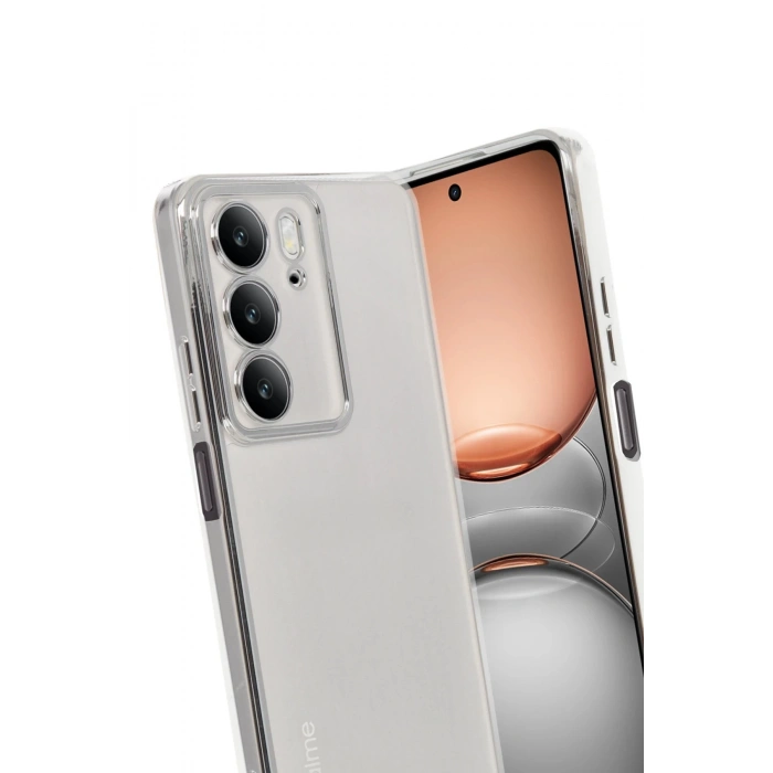 Realme C75 4G Kılıf Lensli Silikon - Gümüş