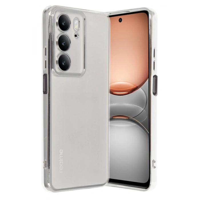 Realme C75 4G Kılıf Lensli Silikon - Gümüş