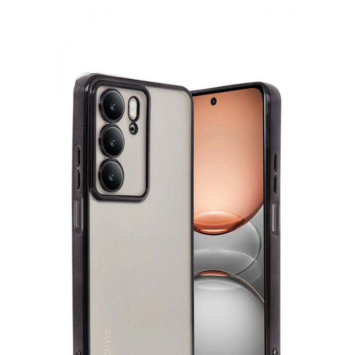 Realme C75 4G Kılıf Lensli Silikon - Siyah