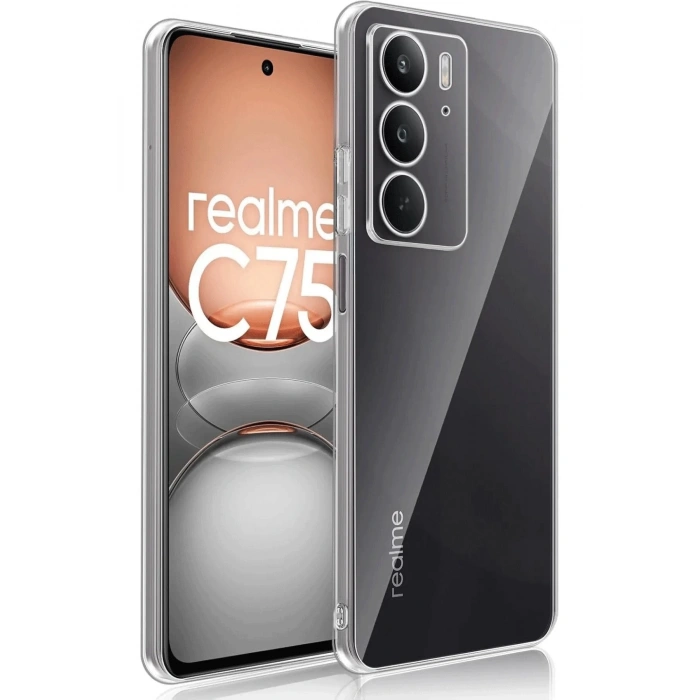 Realme C75 Kılıf Lüx Şeffaf Silikon