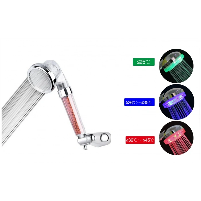 Renk Değiştiren Led Işıklı Tasarruflu Tazyikli Duş Başlığı (4887)