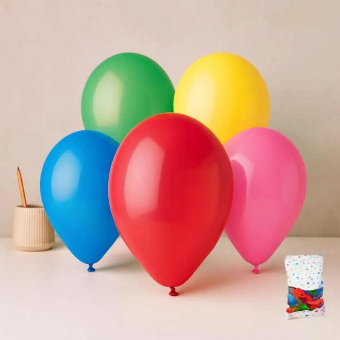 Renkli Klasik Balon 100lü