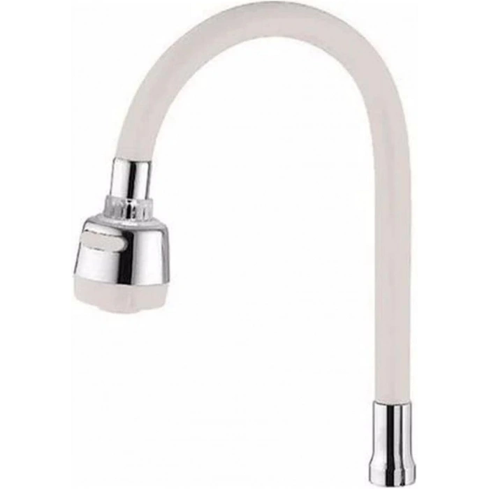 Renkli Silikonlu Oynar Başlıklı 2 Fonksiyonlu Spiral Musluk Başlığı - Beyaz (4887)