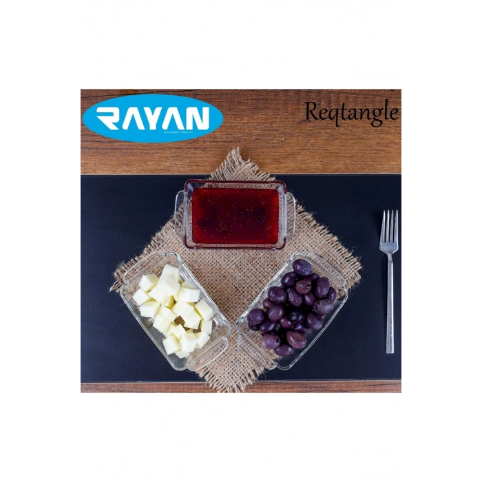 Reqtangle Tekli Dikdörtgen Cam Kahvaltılık -81484