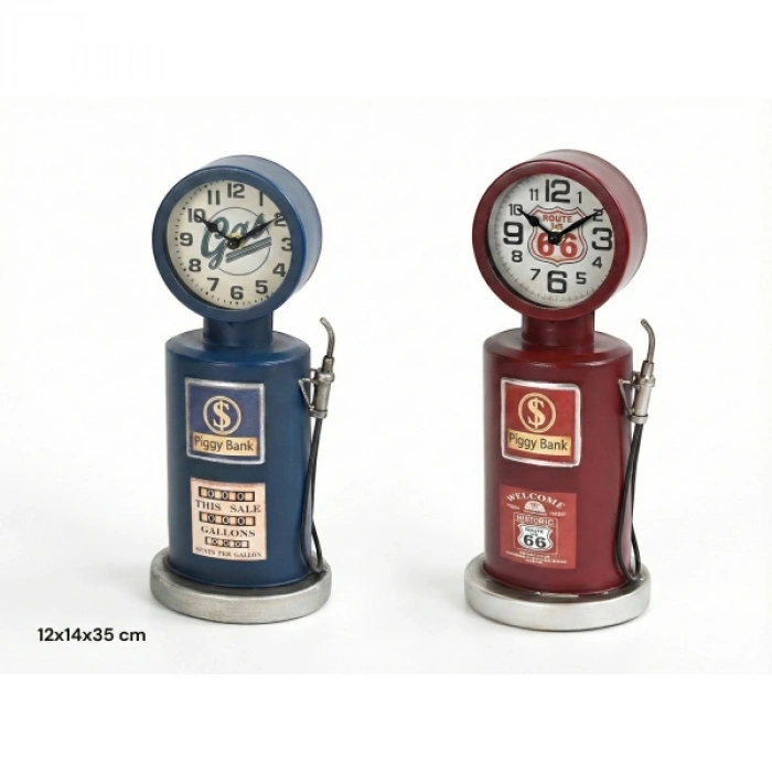 Retro Benzin Pompası Tasarımlı Masaüstü Saat