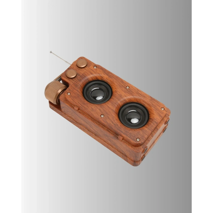 Retro Bluetooth Hoparlör Ahşap Görünümlü 5w Çift Stereo Ses
