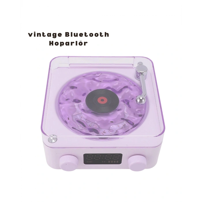 Retro Bluetooth Hoparlör Mor