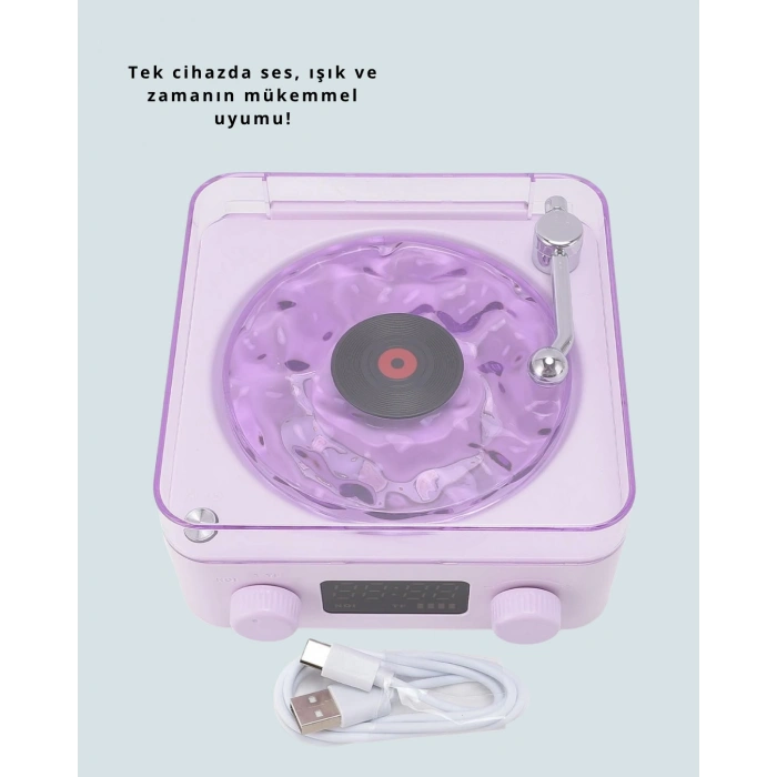 Retro Bluetooth Hoparlör Mor