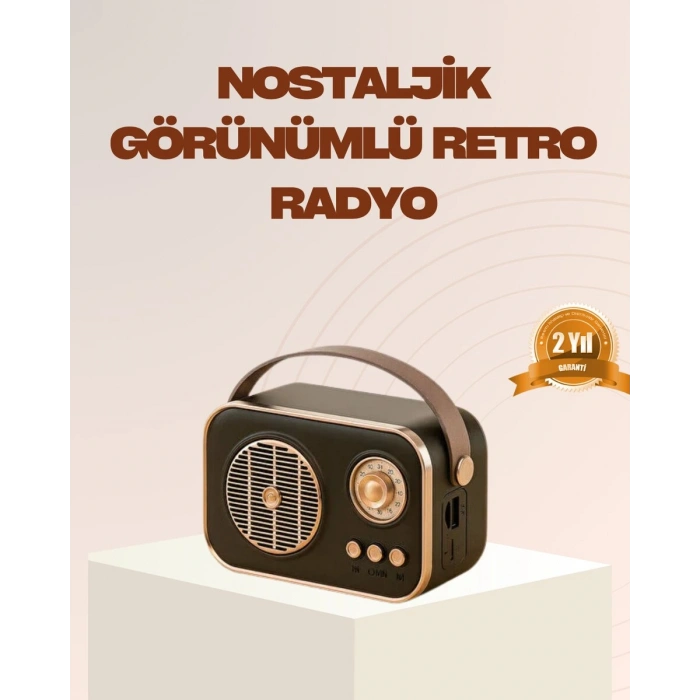Retro Bluetooth Radyo – Nostaljik Tasarım Tf Kart Ve Usb Destekli