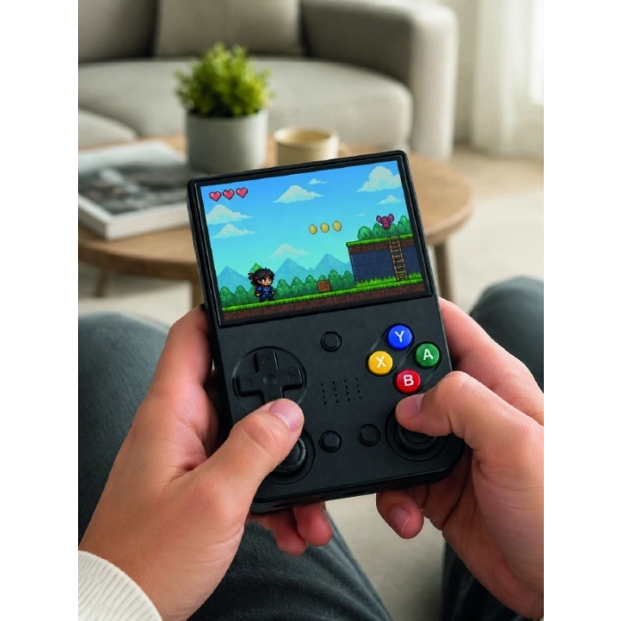 Retro Oyun Konsolu Çift Analog Joystick 64gb Hafızalı Taşınabilir El Konsolu