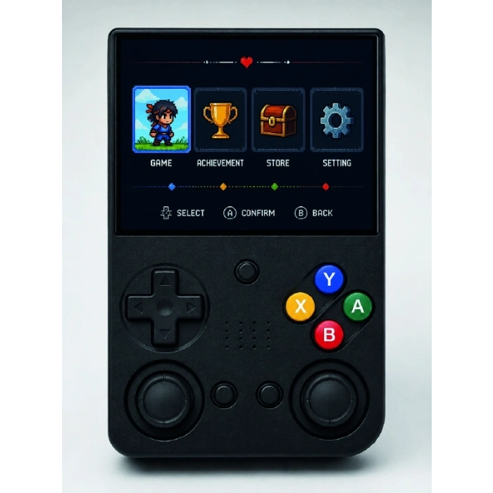 Retro Oyun Konsolu Çift Analog Joystick 64gb Hafızalı Taşınabilir El Konsolu