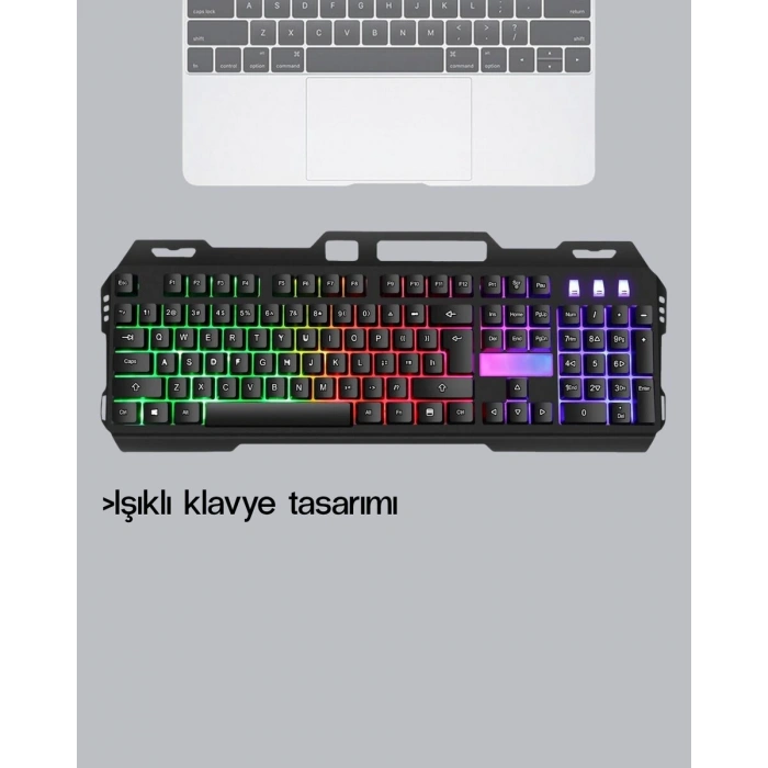 Rgb Aydınlatmalı Klavye Mouse Seti – Usb Bağlantılı Türkçe Q Ayarlanabilir Dpı Ergonomik Yapı