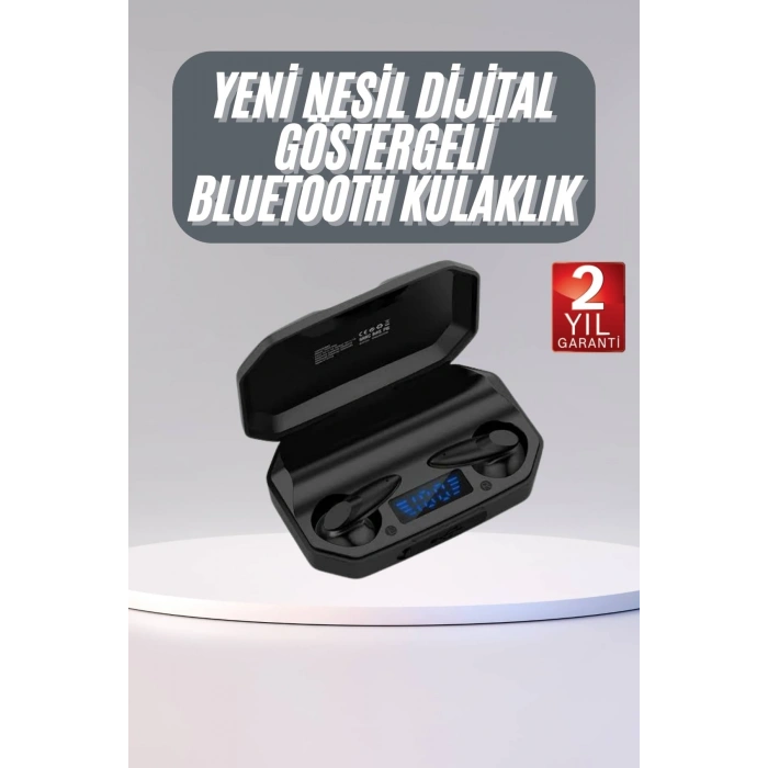 Rgb Işıklı Çift Mikrofonlu Siyah Profesyonel  Kulaklığı Kablosuz Kulakiçi