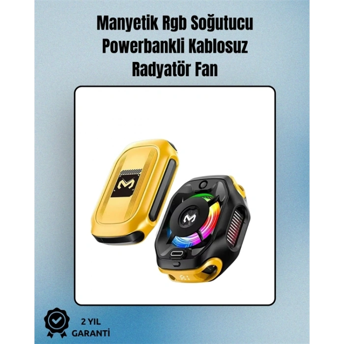 Rgb Işıklı Girdap Fanlı Mobil Soğutucu | Manyetik Montaj | Type-c Girişli