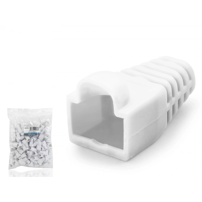 Rj45 Konnektör Papuç - 100 Adet Beyaz / Ekonomik Poşet Paket ND2433