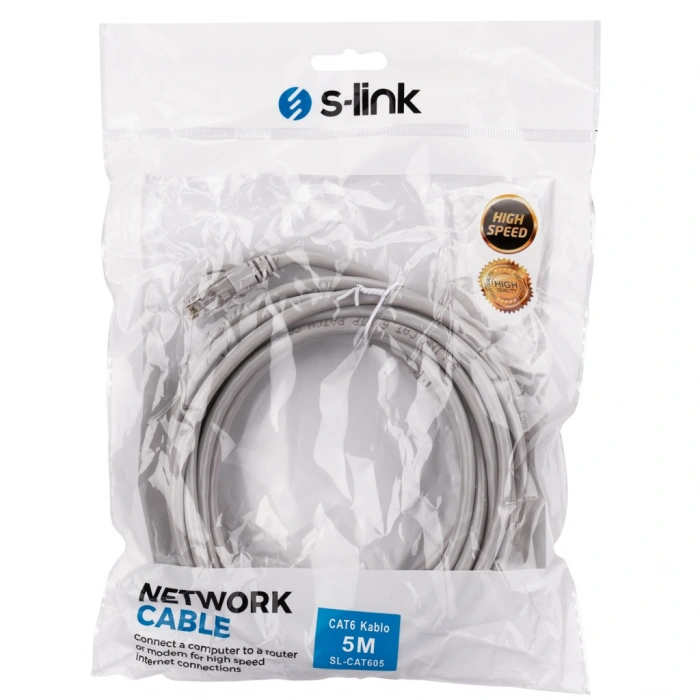 S-lınk Sl-cat605 Cat6 Patch 5mt Kablo (gri)(1923)