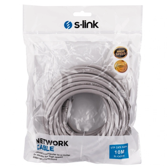 S-lınk Sl-cat610 Cat6 Patch 10mt Kablo (gri)(1923)