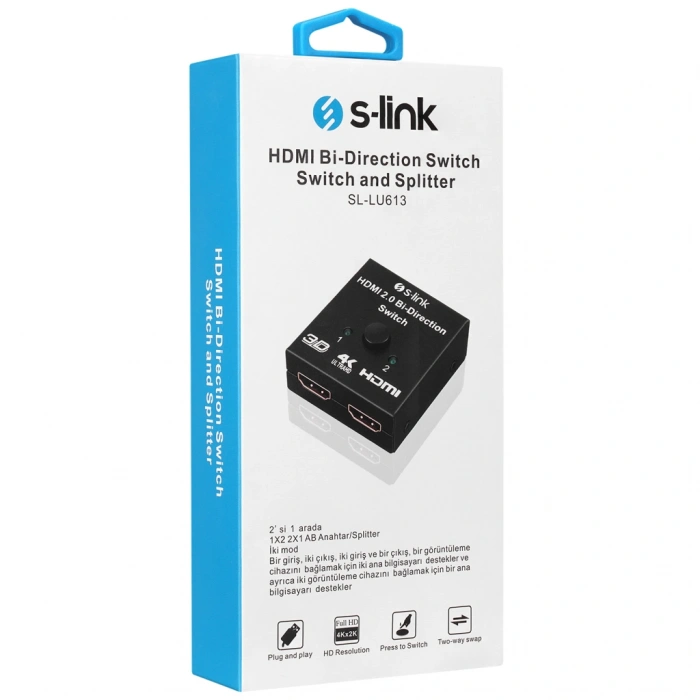 S-link Sl-lu613 2 Port Hdmı Çift Yönlü Switch Ve Splitter(1923)