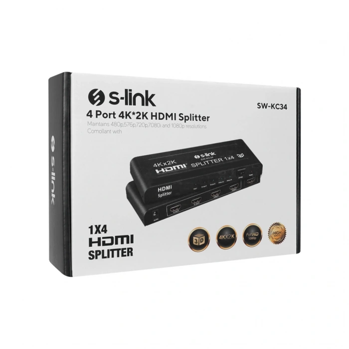 S-lınk Sw-kc34 Hdmı Çoklayıcı 1giriş 4çıkış (1pc-4monitör)(1923)