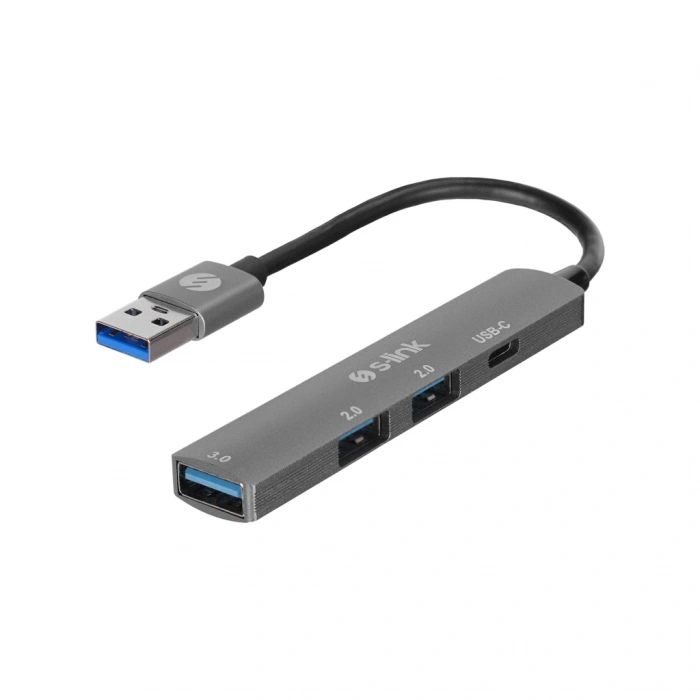 S-lınk Sw-u322 Usb3.0 To 2xusb 2.0 1xusb 3.0 1xtype-c Metal Usb Hub(1923)