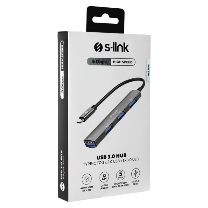 S-lınk Sw-u324 Type-c To 3xusb 2.0 1xusb 3.0 Metal Usb Hub(1923)