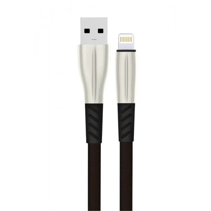 S89 Metal Uçlu Lightning Kablo iphone Uyumlu 1M 2.4A - Siyah