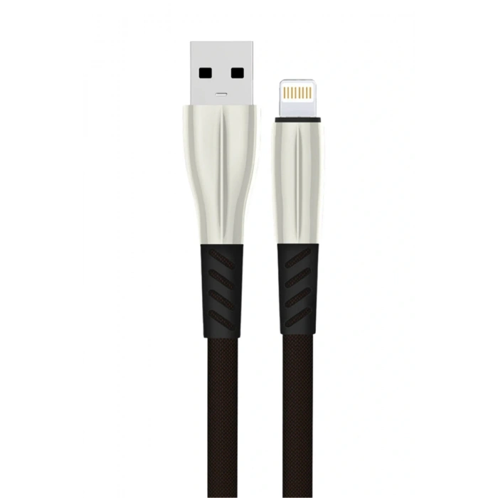 S89 Metal Uçlu Lightning Kablo iphone Uyumlu 1M 2.4A - Siyah