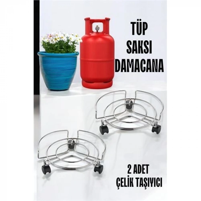 Saksı Tüp Damacana Altlığı Tekerlekli Taşıyıcı 2 Adet