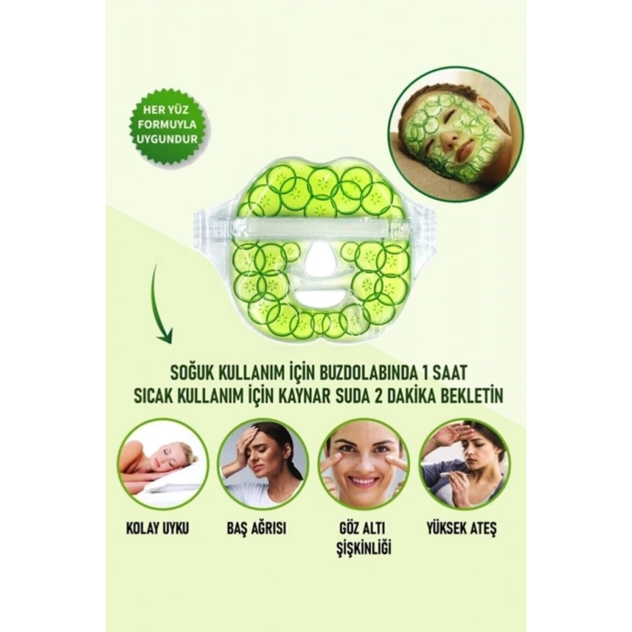 Salatalık Yüz Maske Jel Sıcak Soğuk Kullanım Rahatlatıcı