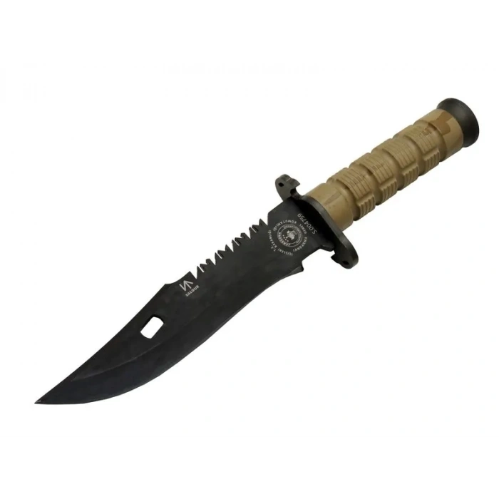 Salgur S 4759 Türk Tipi Komando Bıçağı 28,5cm - Testere Detaylı Bıçak, İpli, Kılıflı