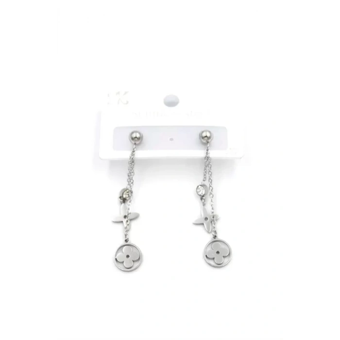 Sallantılı VC Yonca  Küpe - Gümüş