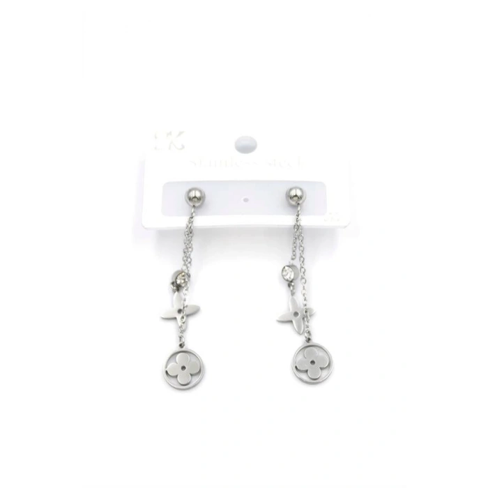 Sallantılı VC Yonca  Küpe - Gümüş