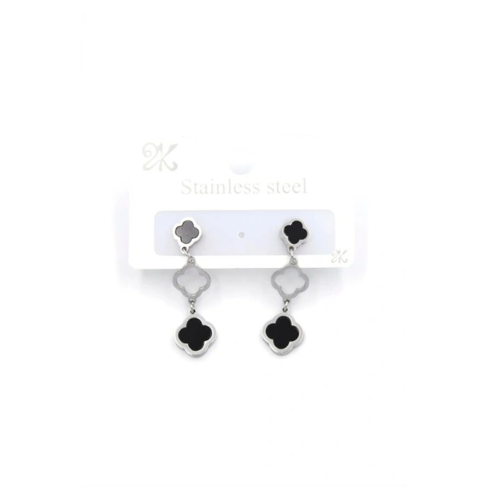 Sallantılı VC Yonca  Küpe - Gümüş