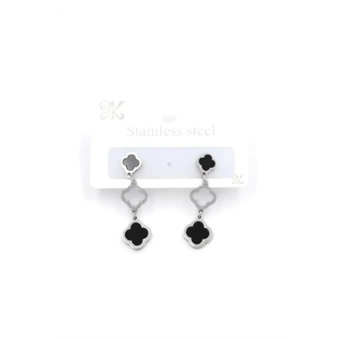 Sallantılı VC Yonca  Küpe - Gümüş