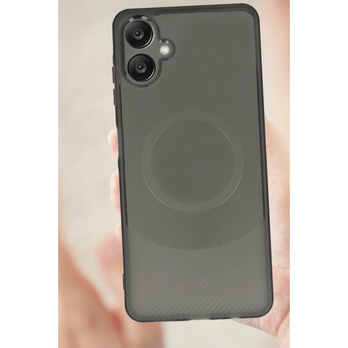 Samsung A06 Kılıf Maya Karbon Kapak - Gri