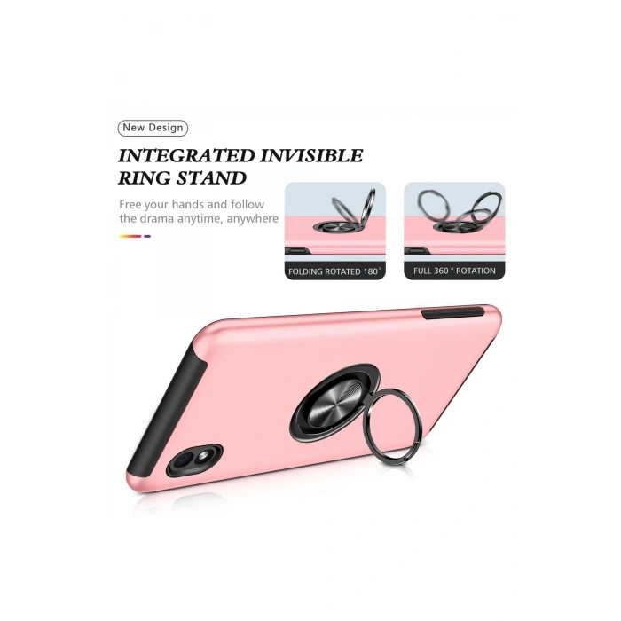 Samsung Galaxy A01 Core Kılıf Elit Yüzüklü Kapak - Pembe
