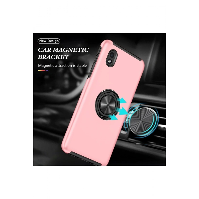 Samsung Galaxy A01 Core Kılıf Elit Yüzüklü Kapak - Pembe