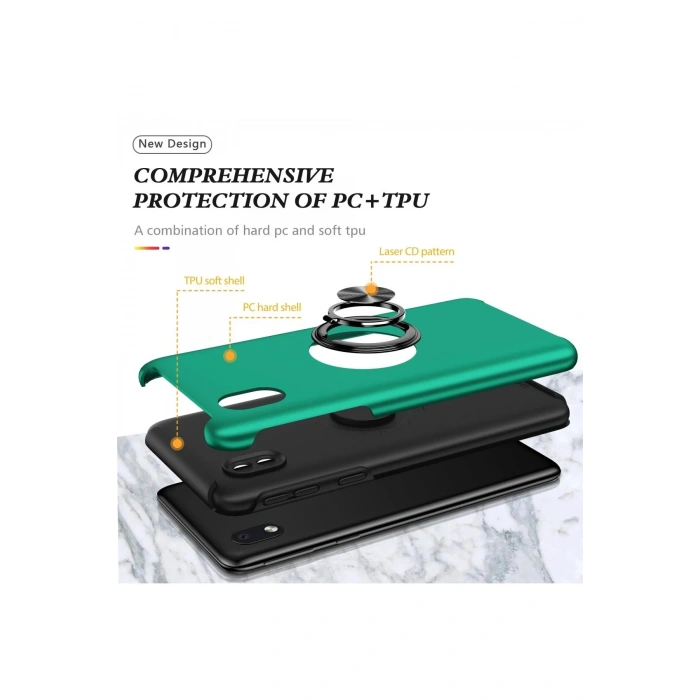 Samsung Galaxy A01 Core Kılıf Elit Yüzüklü Kapak - Yeşil