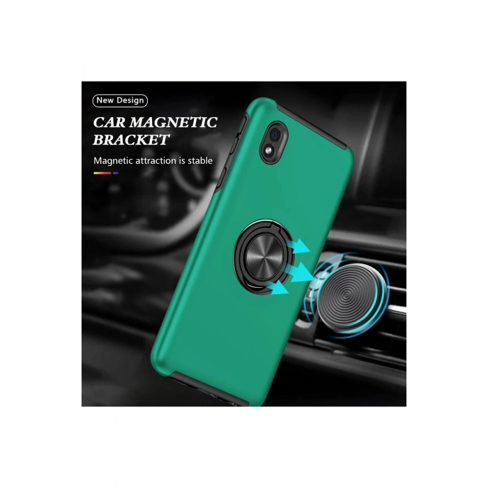 Samsung Galaxy A01 Core Kılıf Elit Yüzüklü Kapak - Yeşil