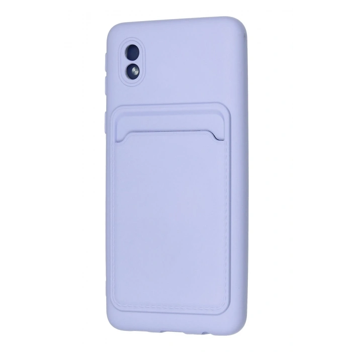 Samsung Galaxy A01 Core Kılıf Kelvin Kartvizitli Silikon - Lila