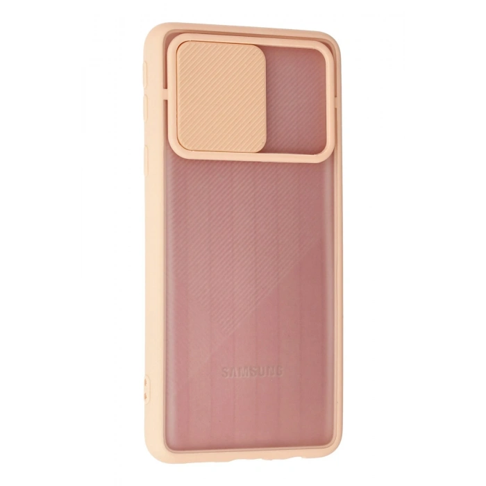 Samsung Galaxy A01 Core Kılıf Palm Buzlu Kamera Sürgülü Silikon - Pembe