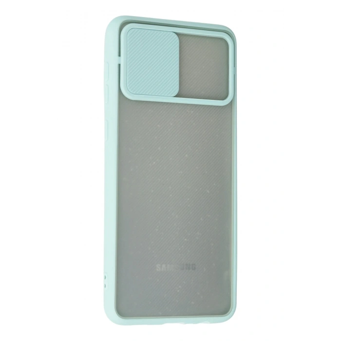 Samsung Galaxy A02 Kılıf Palm Buzlu Kamera Sürgülü Silikon - Turkuaz