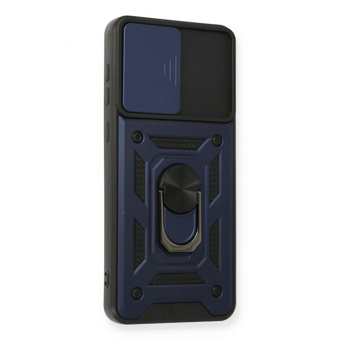 Samsung Galaxy A02 Kılıf Pars Lens Yüzüklü Silikon - Lacivert