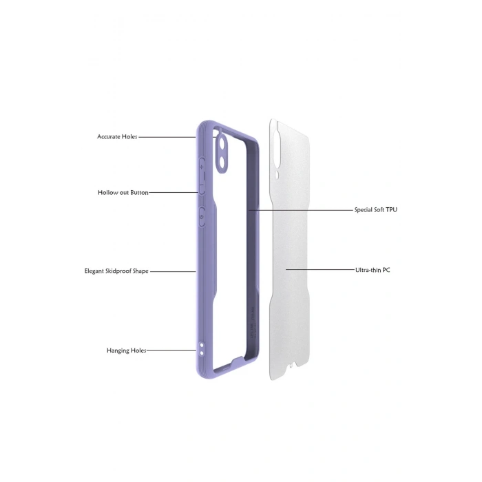 Samsung Galaxy A02 Kılıf Platin Silikon - Lacivert