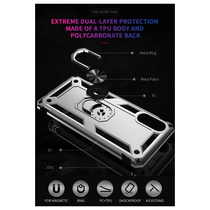 Samsung Galaxy A02 Kılıf Sofya Yüzüklü Silikon Kapak - Gümüş