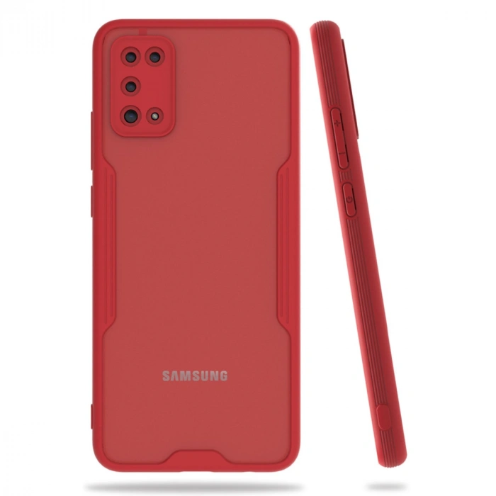 Samsung Galaxy A02S Kılıf Platin Silikon - Kırmızı