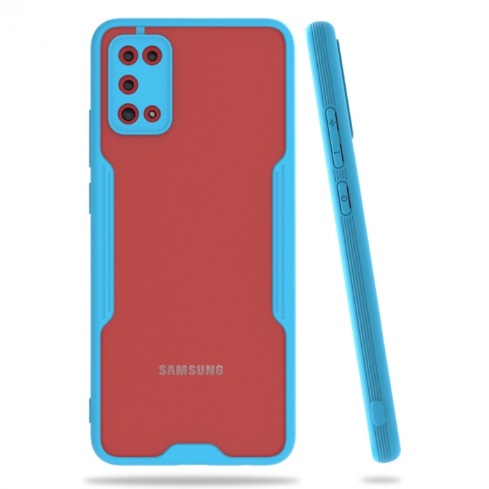 Samsung Galaxy A02S Kılıf Platin Silikon - Mavi